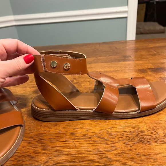 FRANCO SARTO Womens Brown Genevia Open Toe Wedge Gladiator Sandals Shoes 8.5 - Picture 5 of 9